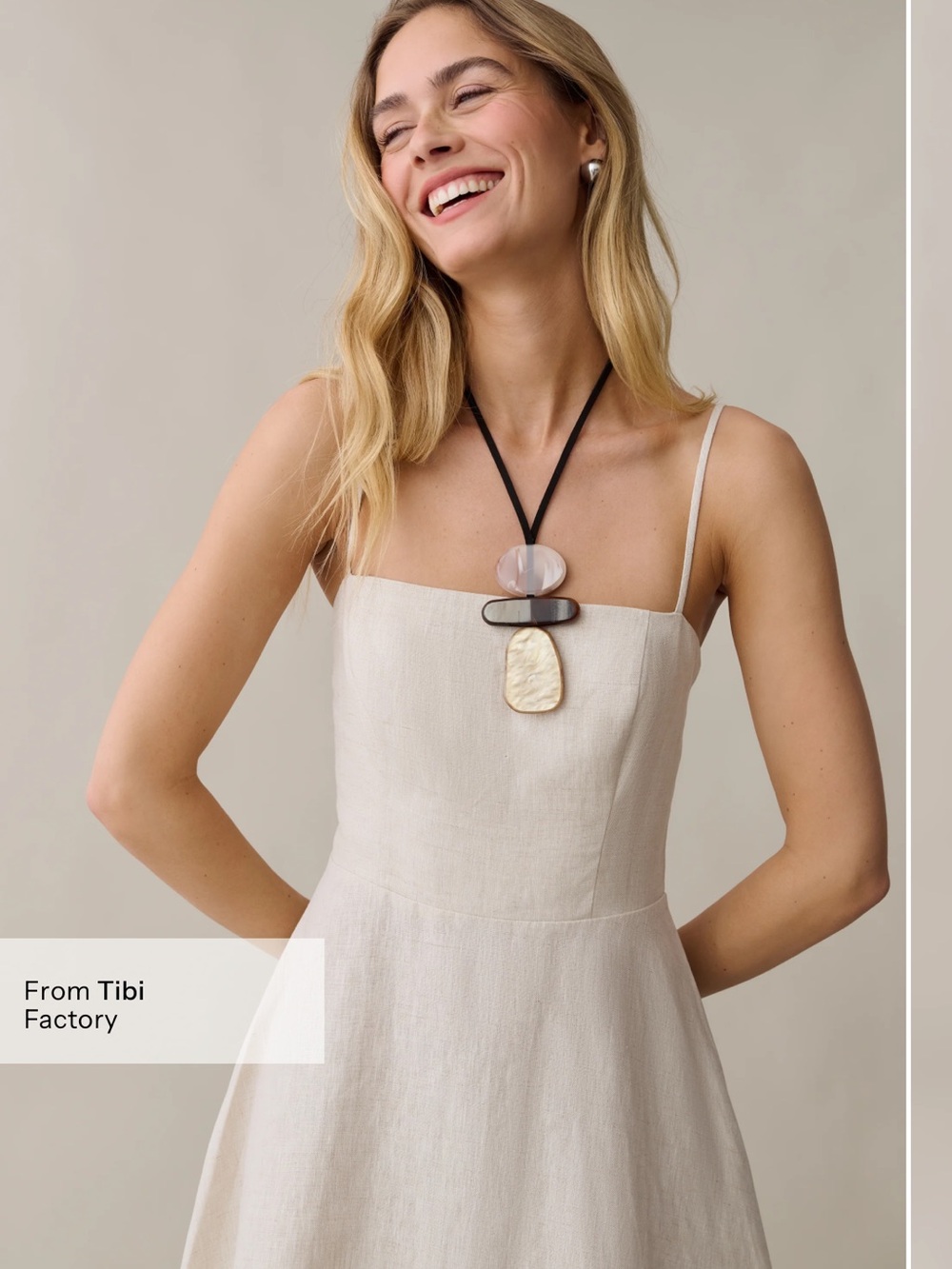 Few Moda OPT Khalani Linen Dress with smocked back and full skirt. Size 2
